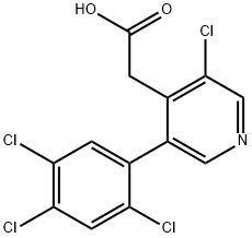 3-Chloro-5-(2,4,5-trichlorophenyl)pyridine-4-acetic acid Structure