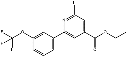 Ethyl 2-fluoro-6-(3-(trifluoromethoxy)phenyl)isonicotinate Structure