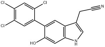 6-Hydroxy-5-(2,4,5-trichlorophenyl) indole-3-acetonitrile Structure