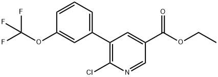 Ethyl 6-chloro-5-(3-(trifluoromethoxy)phenyl)nicotinate Structure