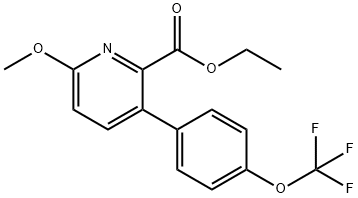 Ethyl 6-methoxy-3-(4-(trifluoromethoxy)phenyl)picolinate Structure