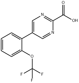 5-(2-(Trifluoromethoxy)phenyl)pyrimidine-2-carboxylic acid Structure