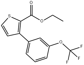 Ethyl 3-(3-(trifluoromethoxy)phenyl)thiophene-2-carboxylate Structure