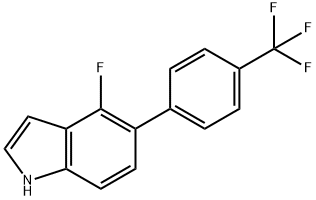 6-Hydroxy-4-(4-(trifluoromethoxy)phenyl)indole-3-acetonitrile Structure