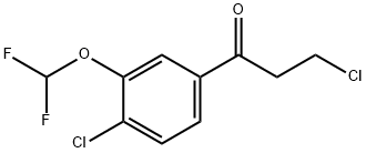 3,4'-Dichloro-3'-(difluoromethoxy)propiophenone Structure