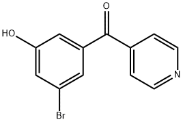 4-(3-Bromo-5-hydroxybenzoyl)pyridine Structure