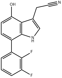 7-(2,3-Difluorophenyl)-4-hydroxyindole-3-acetonitrile Structure