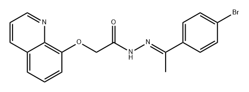 Acetic acid, 2-(8-quinolinyloxy)-, (2E)-2-[1-(4-bromophenyl)ethylidene]hydrazide 구조식 이미지