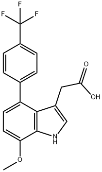 7-Methoxy-4-(4-(trifluoromethyl)phenyl)-indole-3-acetic acid Structure