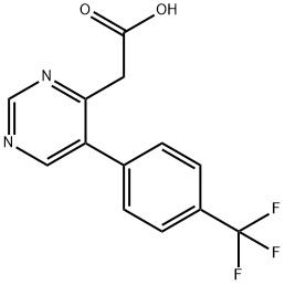 5-(4-(Trifluoromethyl)phenyl)pyrimidine-4-acetic acid Structure