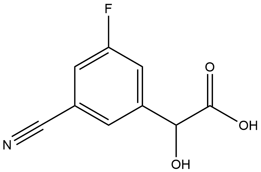 Benzeneacetic acid, 3-cyano-5-fluoro-α-hydroxy- Structure