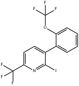 2-Iodo-3-(2-(trifluoromethoxy)phenyl)-6-(trifluoromethyl)pyridine Structure