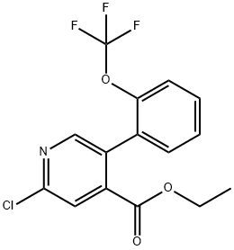 Ethyl 2-chloro-5-(2-(trifluoromethoxy)phenyl)isonicotinate Structure