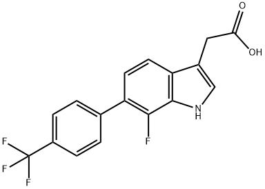 7-Fluoro-6-(4-(trifluoromethyl)phenyl)indole-3-acetic acid Structure