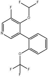 4-(Difluoromethoxy)-3-fluoro-5-(2-(trifluoromethoxy)phenyl)pyridine Structure