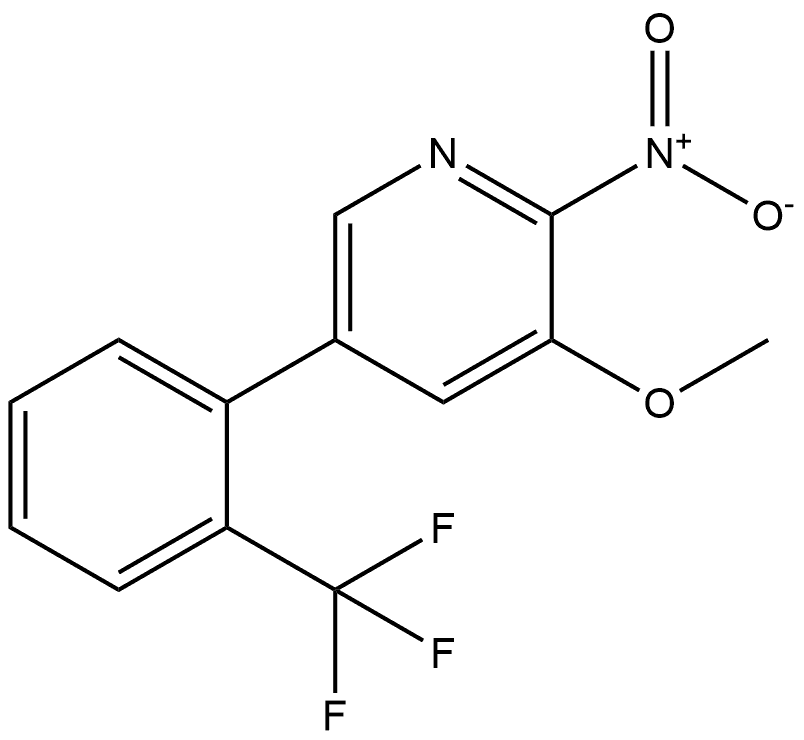 3-methoxy-2-nitro-5-(2-(trifluoromethyl)phenyl)pyridine Structure