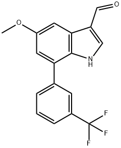 5-Methoxy-7-(3-(trifluoromethyl)phenyl)indole-3-carboxaldehyde Structure