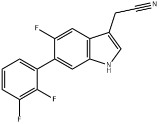 5-(2,3-Difluorophenyl)-7-fluoroindole-3-acetonitrile Structure