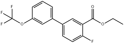 Ethyl 4-fluoro-3'-(trifluoromethoxy)biphenyl-3-carboxylate Structure