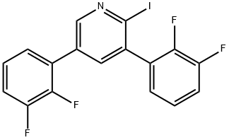 3,5-Bis(2,3-difluorophenyl)-2-iodopyridine Structure