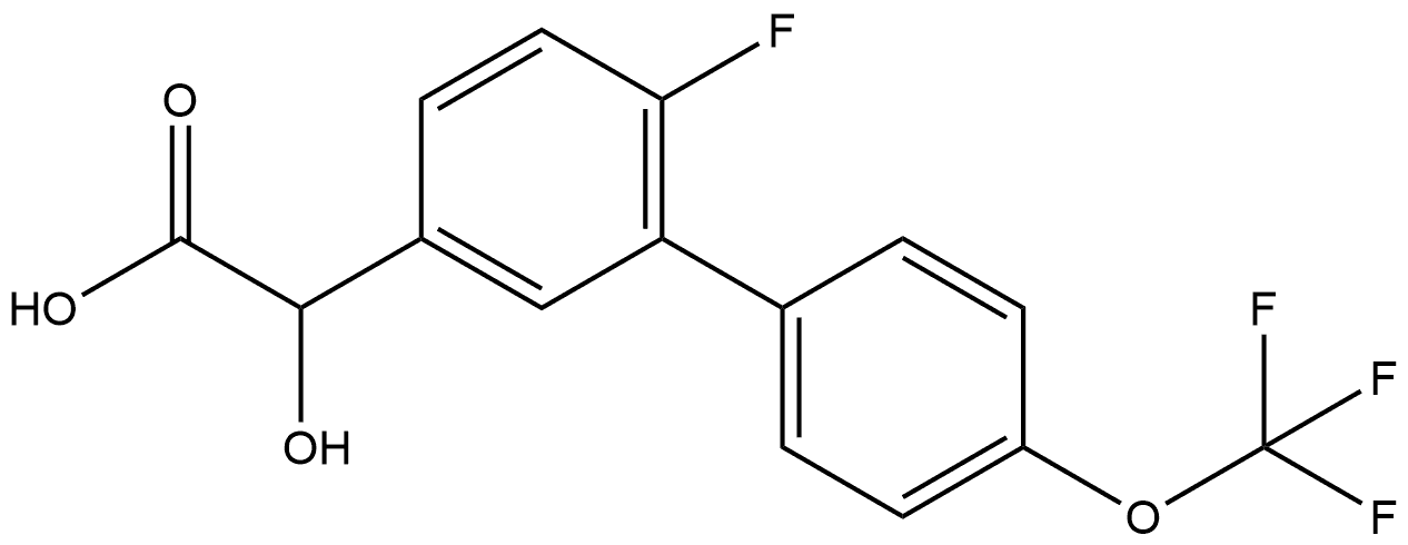 (6-Fluoro-4'-(trifluoromethoxy)biphenyl-3-yl)-hydroxyacetic acid Structure