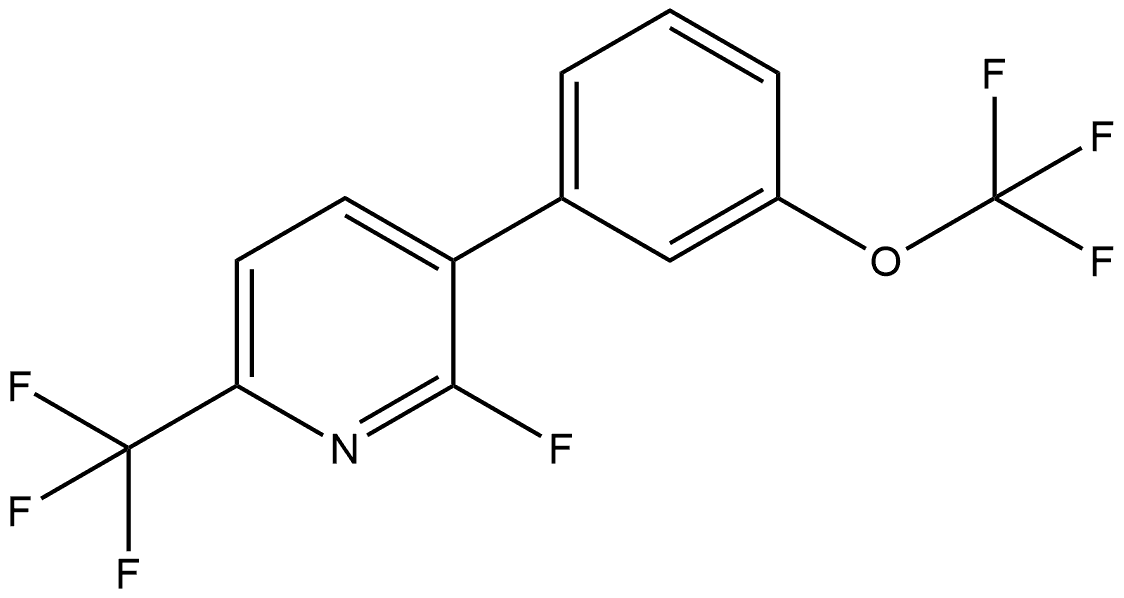 2-Fluoro-3-[3-(trifluoromethoxy)phenyl]-6-(trifluoromethyl)pyridine Structure