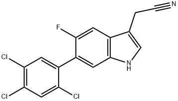 4-Fluoro-5-(2,4,5-trichlorophenyl)indole-3-acetonitrile Structure