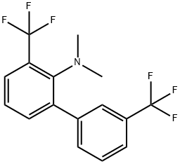 (3,3'-Bis(trifluoromethyl)biphenyl-2-yl)-dimethyl-amine Structure