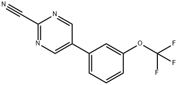 2-Cyano-5-(3-(trifluoromethoxy)phenyl)pyrimidine Structure