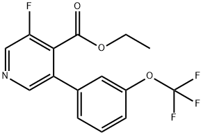 Ethyl 3-fluoro-5-(3-(trifluoromethoxy)phenyl)isonicotinate Structure