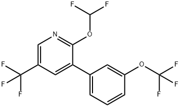 2-(Difluoromethoxy)-3-(3-(trifluoromethoxy)phenyl)-5-(trifluoromethyl)pyridine Structure