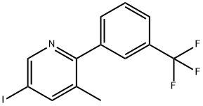 5-Iodo-3-methyl-2-(3-(trifluoromethyl)phenyl)pyridine Structure