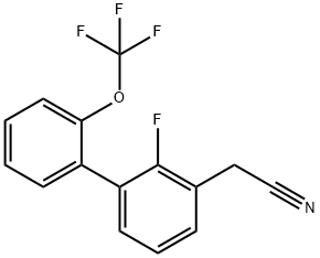 2-Fluoro-2'-(trifluoromethoxy)biphenyl-3-acetonitrile Structure