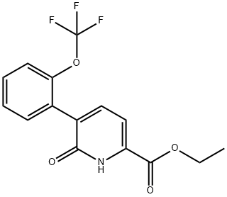 Ethyl 6-hydroxy-5-(2-(trifluoromethoxy)phenyl)picolinate Structure