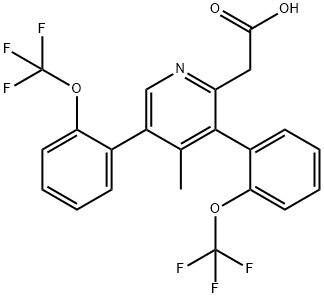 3,5-Bis(2-(trifluoromethoxy)phenyl)-4-methylpyridine-2-acetic acid Structure