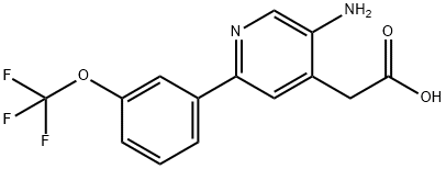 5-Amino-2-(3-(trifluoromethoxy)phenyl)pyridine-4-acetic acid Structure