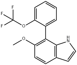 5-Fluoro-7-(4-(trifluoromethyl)phenyl)indole-3-acetonitrile Structure