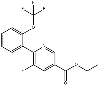 Ethyl 5-fluoro-6-(2-(trifluoromethoxy)phenyl)nicotinate Structure