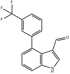 4-(3-(Trifluoromethyl)phenyl)indole-3-carboxaldehyde Structure