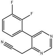 5-(2,3-Difluorophenyl)pyrimidine-4-acetonitrile Structure