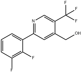 2-(2,3-Difluorophenyl)-5-(trifluoromethyl)pyridine-4-methanol Structure