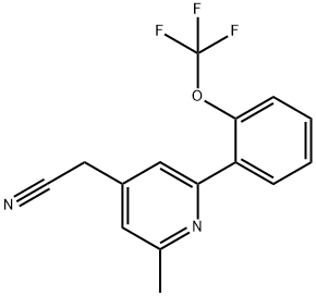 2-Methyl-6-(2-(trifluoromethoxy)phenyl)pyridine-4-acetonitrile Structure