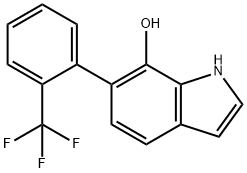 7-Hydroxy-6-(2-(trifluoromethyl)phenyl)indole Structure