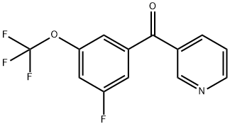 3-(3-Fluoro-5-(trifluoromethoxy)benzoyl)pyridine Structure