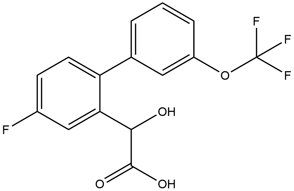 (4-Fluoro-3'-(trifluoromethoxy)biphenyl-2-yl)-hydroxyacetic acid Structure