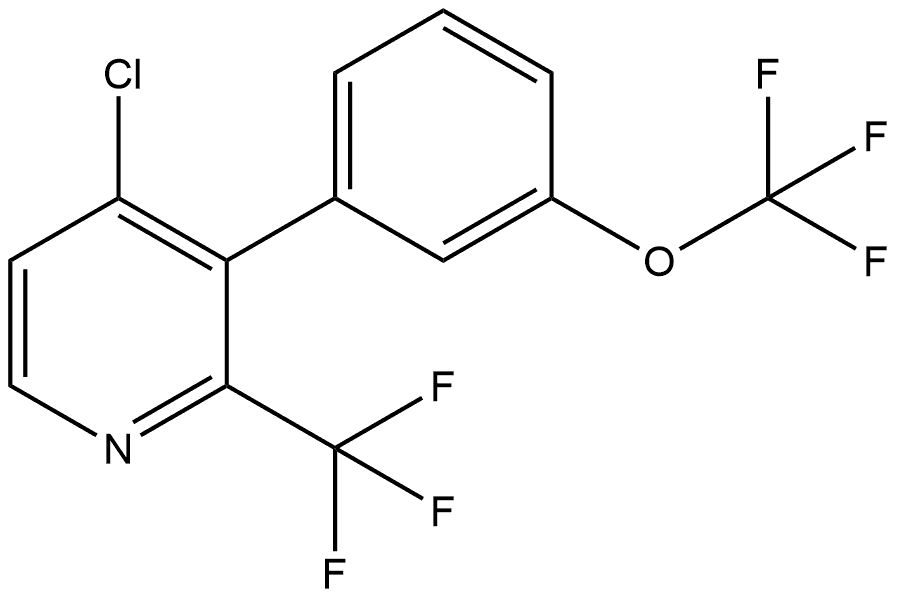 4-Chloro-3-[3-(trifluoromethoxy)phenyl]-2-(trifluoromethyl)pyridine Structure