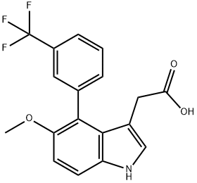 5-Methoxy-4-(3-(trifluoromethyl)phenyl)-indole-3-acetic acid Structure