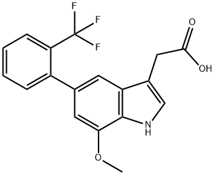 7-Methoxy-5-(2-(trifluoromethyl)phenyl)-indole-3-acetic acid Structure