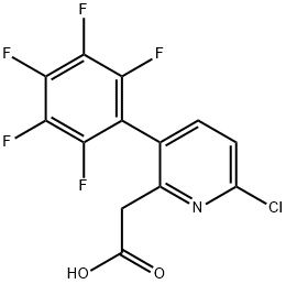 6-Chloro-3-(perfluorophenyl)pyridine-2-acetic acid Structure