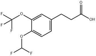 3-(4'-(Difluoromethoxy)-3'-(trifluoromethoxy)phenyl)propionic acid Structure